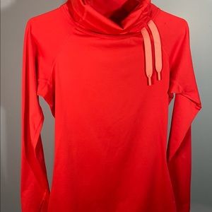 Nike Pro Dri Fit Red Mock Neck Top Womens